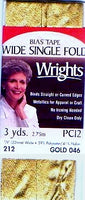Wrights Wide Single Fold Lame Bias Tape - 7/8" Folded Width