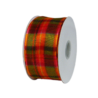 JKM Sheer Plaid with Wire Edge - 1 1/2" Width
