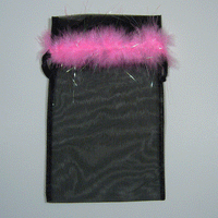 JKM Sheer Bag with Feather Trim