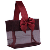 JKM Sheer Mini Tote Bag - Satin Handle & Bow