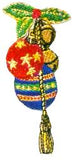JKM Bells and Balls Ornament with Holly Applique (Stick On)