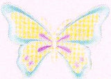 JKM Aqua/Yellow/Pink Pastel Butterfly Applique (Iron On)