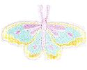 JKM Aqua/Pink/Yellow Pastel Butterfly Applique (Iron On)