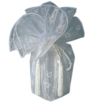 JKM Heart Sheer Wrapper with Tassel - 28" Diameter