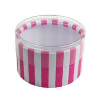 JKM Cylinder Stripe Boxes with Clear Lid