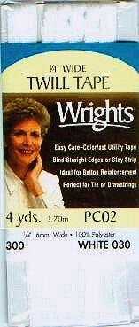 Wrights Packaged Twill Tape - 1/4" Width