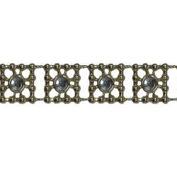 Wrights Beaded Square with Gem - 3/8"