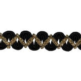 Wrights Black Gold Metallic Novelty Braid - 5/8"