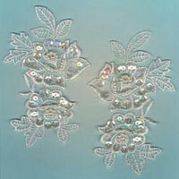 Wrights White Beaded/Sequin Applique No. 4