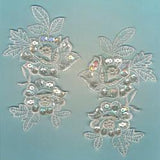 Wrights White Beaded/Sequin Applique No. 4