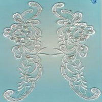 Wrights White Beaded/Sequin Orange Applique No. 8