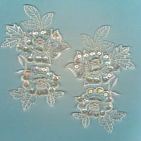 Wrights Ivory Embroidered/Beaded Sequin Motiff