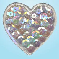 Wrights Iridescent Heart with Sequin White