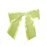 JKM Pre-Tied Bows with Wire Twist - Satin Edge Organza