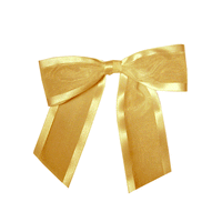 JKM Pre-Tied Bows with Wire Twist - Satin Edge Organza