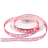 JKM Random Hearts on Sheer Ribbon - 3/8" Width