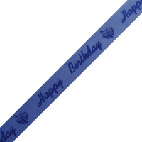 JKM Happy Birthday Print on Sheer - 7/8" Width
