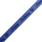 JKM Happy Birthday Print on Sheer - 7/8" Width