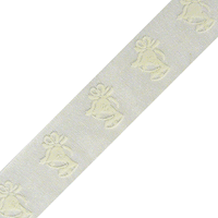 JKM Wedding Bells Print on Sheer - 7/8" Width