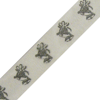 JKM Wedding Bells Print on Sheer - 7/8" Width