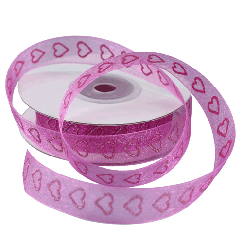 JKM Sheer with Hearts on the Edge - 1 1/2" Width