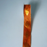 JKM Gold Leaf Print Ribbon with Wire Edge - 1 1/2" Width