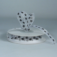 JKM Paw Print Sheer Ribbon