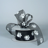 JKM Paw Print Sheer Ribbon