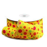 JKM Assorted Dots on Grosgrain - 1 1/2" Width