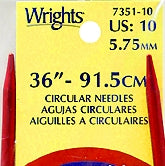Wrights Boye Aluminum Circular Knitting Needles - 36" Width