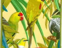 JKM Wire Edge Tropical Birds 2 Jacquard Print Ribbon