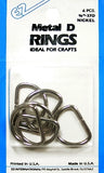 Wrights Metal D Rings - 3/4" Width