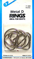 Wrights Metal D Rings - 1" Width