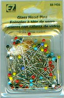 Wrights Glass Head Pins - 1 1/4" Width