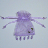JKM Sheer Bag with Beaded Trim & Flower