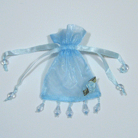 JKM Sheer Bag with Beaded Trim & Flower