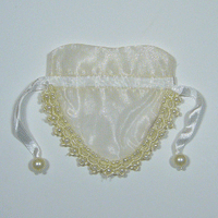 JKM Pearl & Lace Trimmed Pouches
