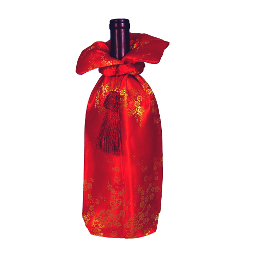 JKM Satin Wine Bag - Chinese Pattern