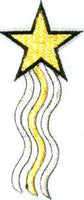 JKM Large Star with Streamers Applique (Iron On)