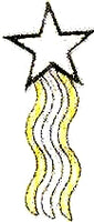JKM Small Star with Streamers Applique (Stick On)