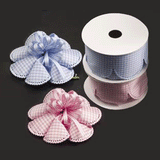 JKM Flower Petal Gingham Check Bow