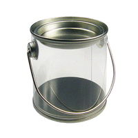 JKM Clear Paint Cans with Tin Lid & Metal Handle