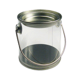 JKM Clear Paint Cans with Tin Lid & Metal Handle