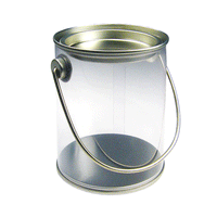 JKM Clear Paint Cans with Tin Lid & Metal Handle