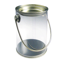 JKM Clear Paint Cans with Tin Lid & Metal Handle