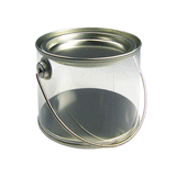 JKM Clear Paint Cans with Tin Lid & Metal Handle