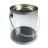 JKM Clear Paint Cans with Tin Lid & Metal Handle