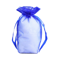 JKM Organza Square Gusset Bag with Drawstring - 5" x 8" x 2 1/2"