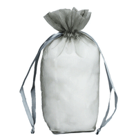 JKM Organza Square Gusset Bag with Drawstring - 5" x 8" x 2 1/2"