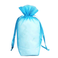 JKM Organza Square Gusset Bag with Drawstring - 5" x 8" x 2 1/2"